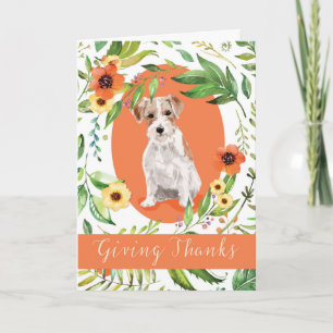 Cute Puppy Dog Thanksgiving Wreath Card