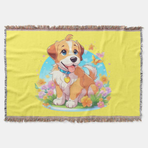 Cute Puppy Dog Throw Blanket