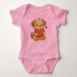Cute puppy/dog Valentine's day Baby Bodysuit