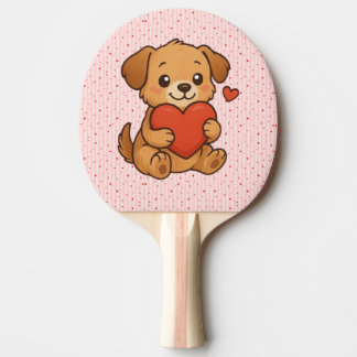 Cute puppy/dog Valentine's day Ping Pong Paddle