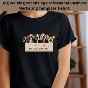 Cute Puppy Dog Walking Sitting Business Marketing T-Shirt