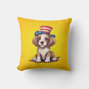 Cute Puppy Dog with Hat-54676 Cushion