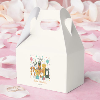 Cute Puppy Dogs Boy 5th Birthday Party Favour Box