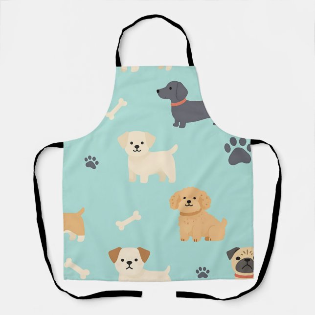 Cute Puppy Dogs Pattern Apron (Front)