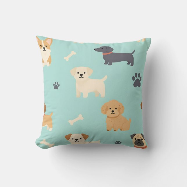 Cute Puppy Dogs Pattern Cushion (Front)