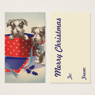 Cute Puppy Dogs, Vintage Christmas Greetings