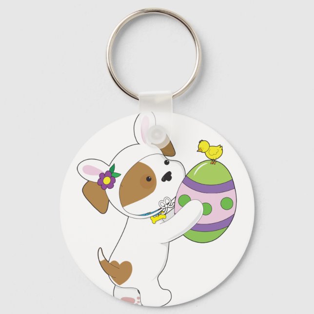 Cute Puppy Easter Egg Key Ring (Front)