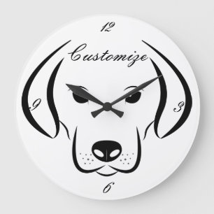 Cute Puppy Face Thunder_Cove Large Clock