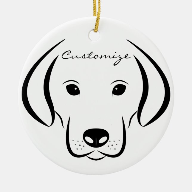 Cute Puppy FaceThunder_Cove Ceramic Ornament (Front)