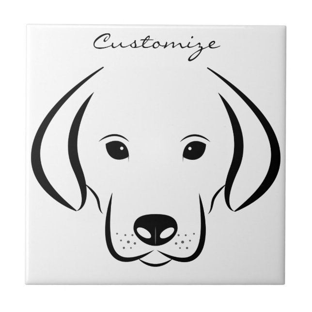 Cute Puppy FaceThunder_Cove Ceramic Tile (Front)