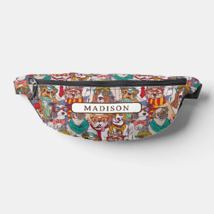 Cute Puppy Fashion Pattern Bum Bags