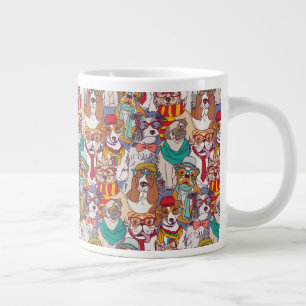 Cute Puppy Fashion Pattern Large Coffee Mug