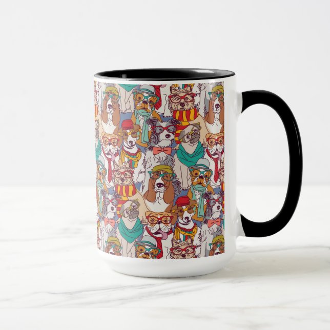 Cute Puppy Fashion Pattern Mug (Right)