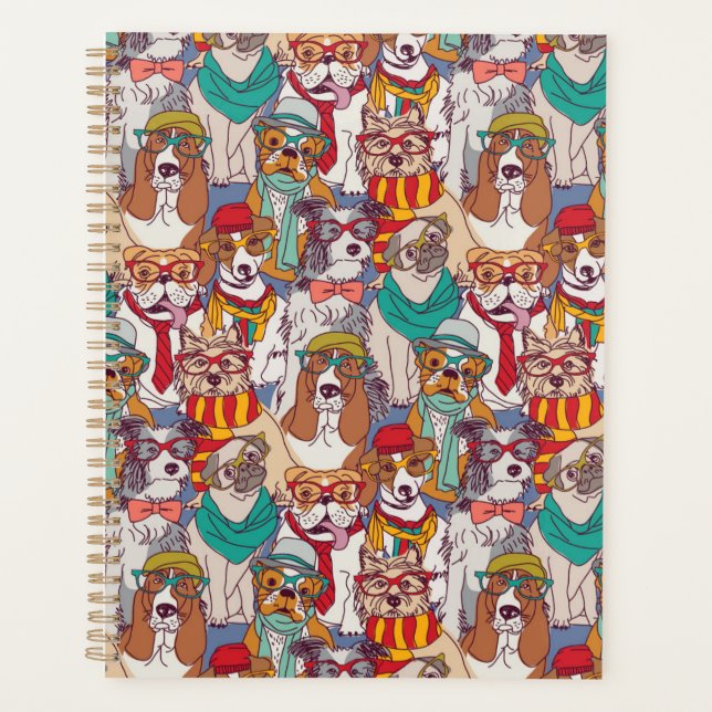 Cute Puppy Fashion Pattern Planner (Front)