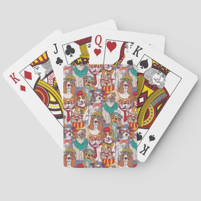 Cute Puppy Fashion Pattern Playing Cards (Back)