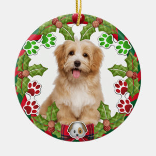 Cute Puppy First Christmas Ceramic Ornament