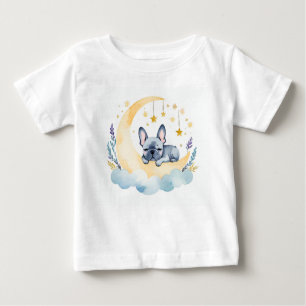 Cute Puppy French Bulldog on the Moon – Baby T-Shirt