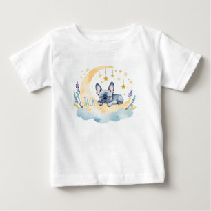 Cute Puppy French Bulldog on the Moon – Baby T-Shirt