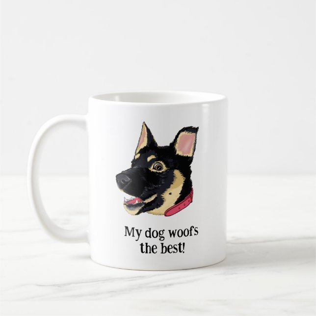 Cute Puppy German Shepherd - Dog Lover Coffee Mug (Left)