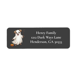 Cute Puppy Ghost Halloween Return Address Label