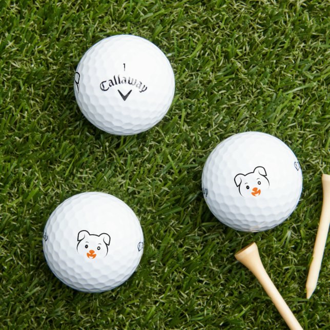 Cute Puppy Golf Balls (Insitu Grass)