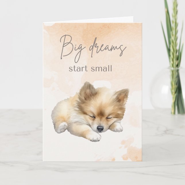 Cute Puppy Good Luck  Card (Front)