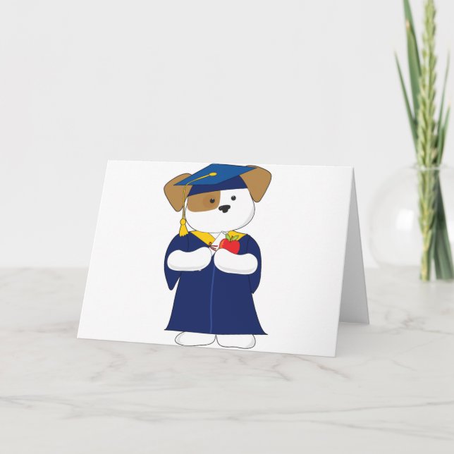 Cute Puppy Graduation Card (Front)