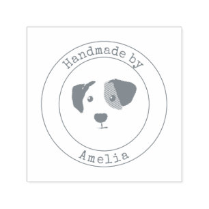Cute Puppy Handmade By self-inking stamp