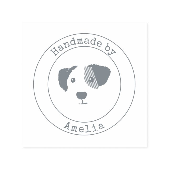 Cute Puppy Handmade By self-inking stamp (Design)
