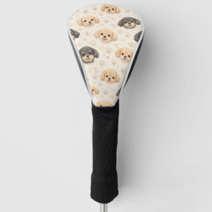 Cute Puppy Hearts Watercolor Pattern (3) Golf Head Cover
