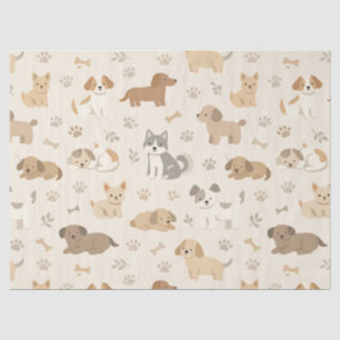 Cute Puppy Hearts Watercolor Pattern (7) Tissue Paper
