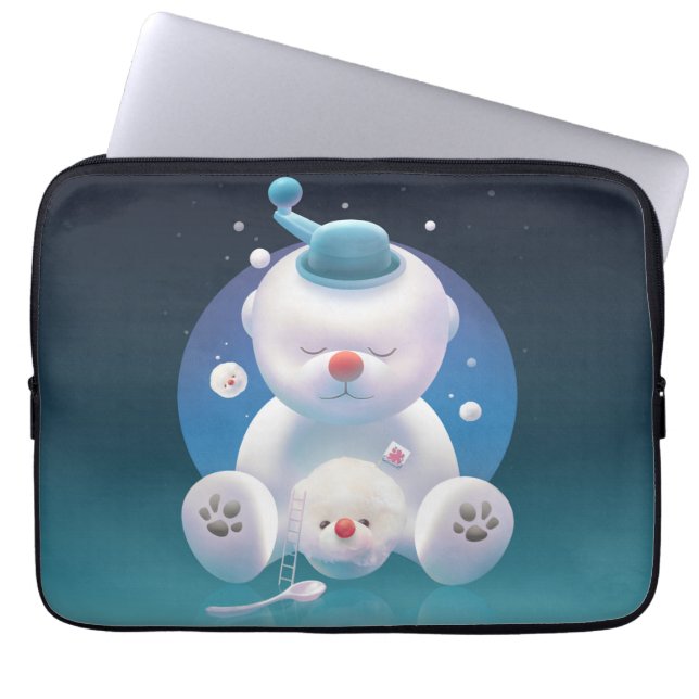 Cute Puppy Ice Shaver Bandana Laptop Sleeve (Front)