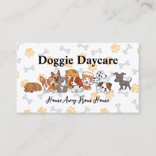 Cute Puppy Illustrations   Doggie Daycare Business Card