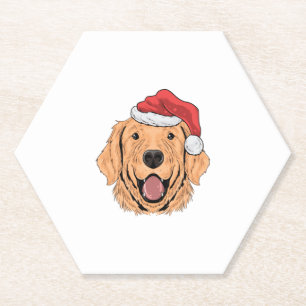 Cute Puppy In A New Year Hat  2 Paper Coaster