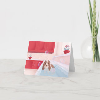 Cute Puppy in Bath Holiday Card