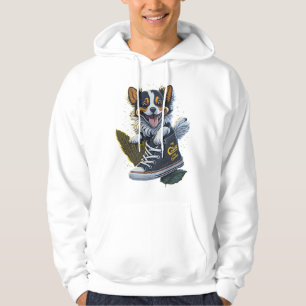 Cute Puppy In Sneaker Hoodie