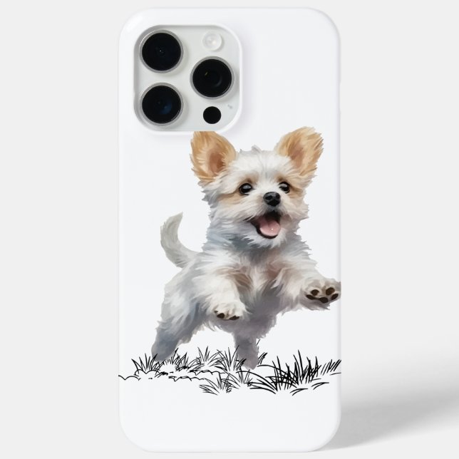 “Cute Puppy iPhone 15 Pro Max Case – Adorable Dog  (Back)