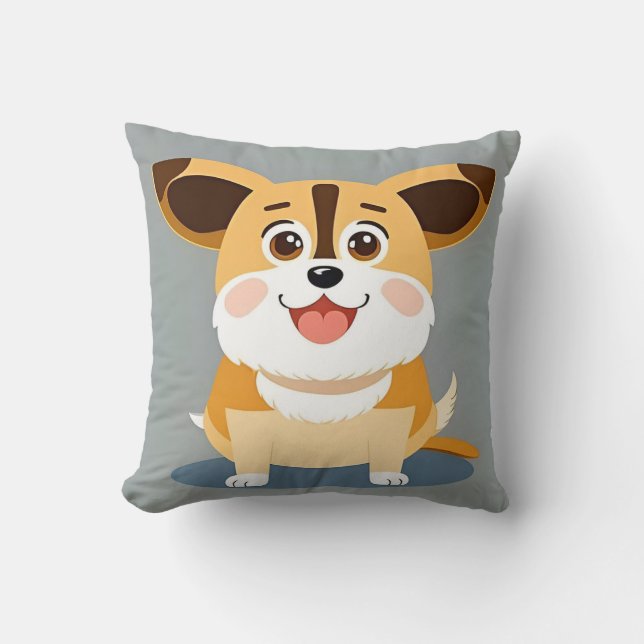 Cute Puppy kawaii cartoon dog Cushion (Front)