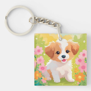 Cute Puppy Key Ring