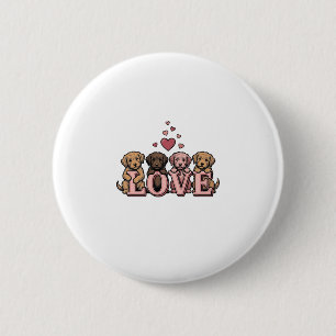 Cute Puppy Love Valentine Vintage Engraving Design 6 Cm Round Badge