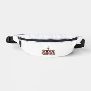 Cute Puppy Love Valentine Vintage Engraving Design Bum Bags