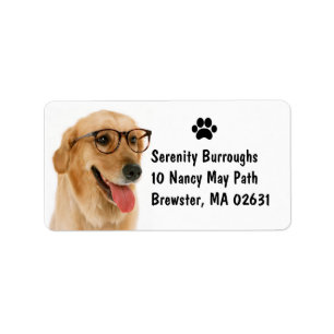 Cute Puppy Lovers Cartoon Dog Mum Golden Retriever Label