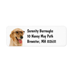 Cute Puppy Lovers Cartoon Dog Mum Golden Retriever Return Address Label