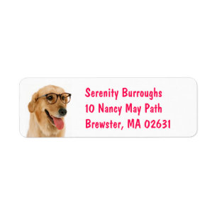 Cute Puppy Lovers Cartoon Dog Mum Golden Retriever Return Address Label