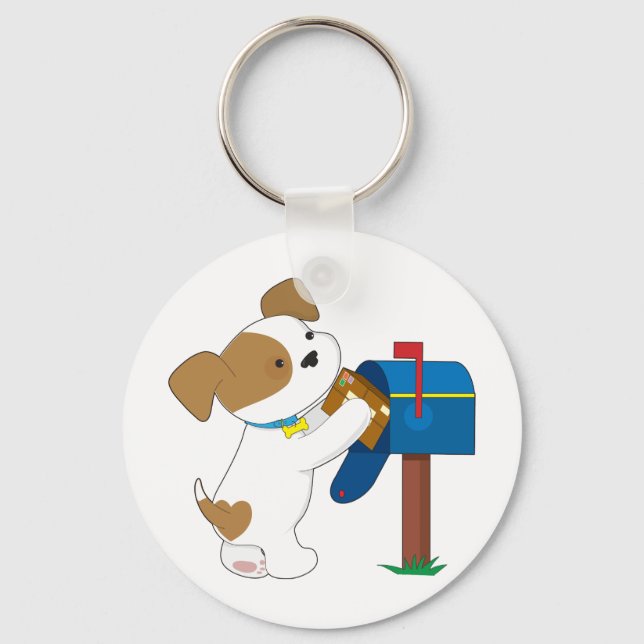 Cute Puppy Mail Key Ring (Front)