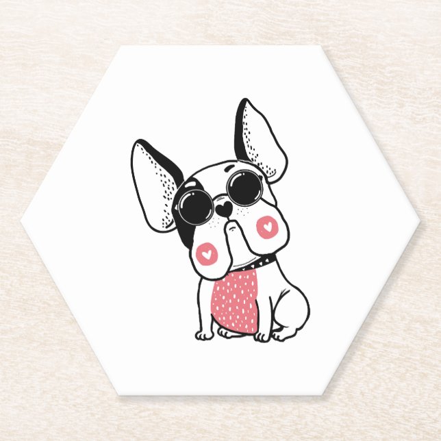 cute puppy paper coaster (Front)