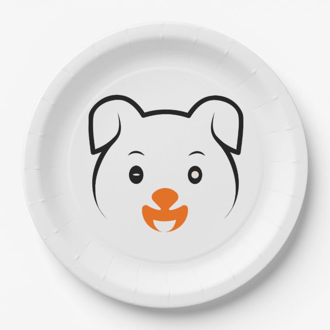 Cute Puppy Paper Plate (Front)