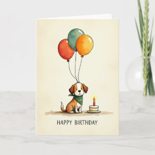 Cute Puppy Party Birthday Card