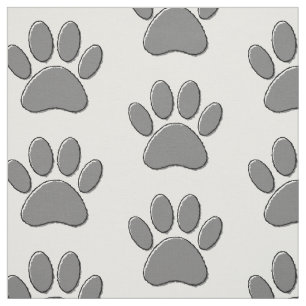 Cute Puppy Paw Drawing Fabric