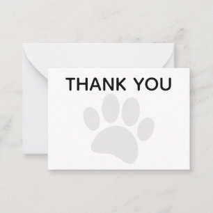 Cute Puppy Paw Print Thank You Card